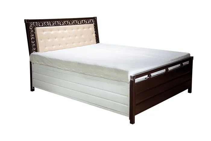 VIVDeal Artisans Cushioned Headboard Metal Bed